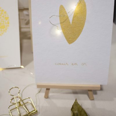 Sérigraphie coeur en or