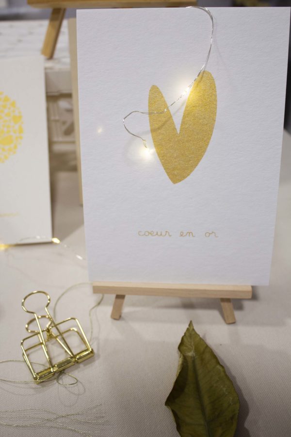 Sérigraphie coeur en or