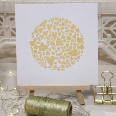 Carte Constellation d'amour doré - papier blanc