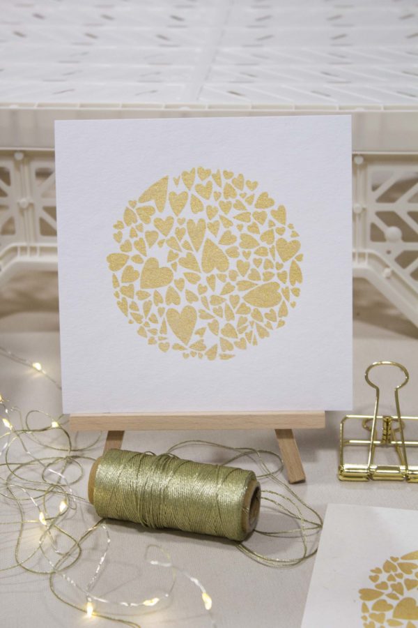 Carte Constellation d'amour doré - papier blanc