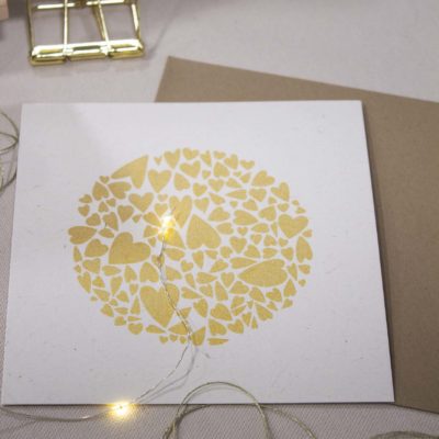 Carte Constellation d'amour doré - papier ivoire