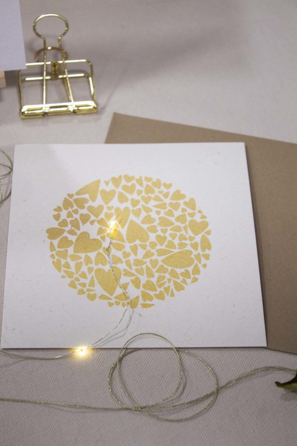 Carte Constellation d'amour doré - papier ivoire