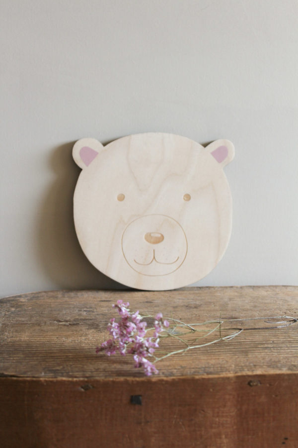 Tête d'ours en bois