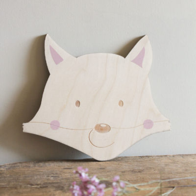 Tête de renard en bois
