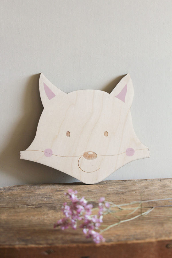 Tête de renard en bois