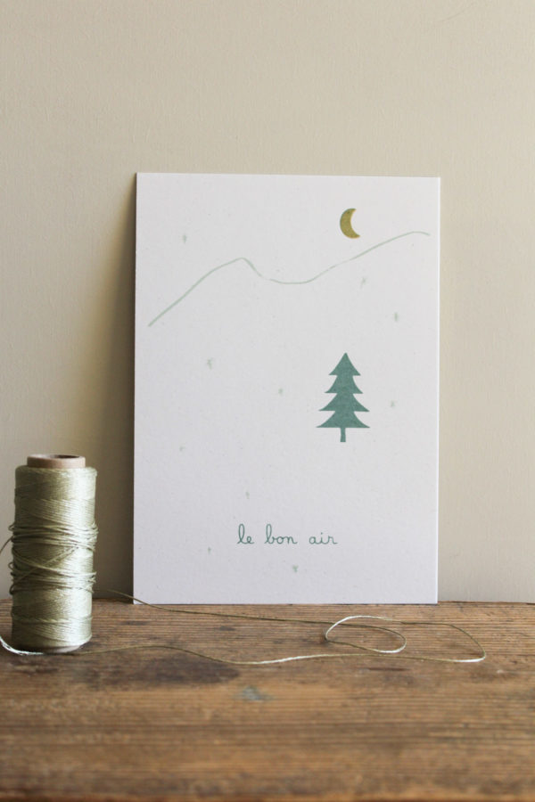 Sérigraphie A5 papier moucheté - le bon air