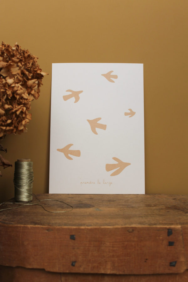 Sérigraphie Prendre le large - beige