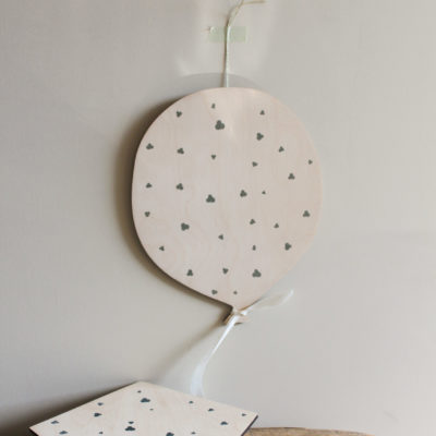 Ballon en bois - Motif gris
