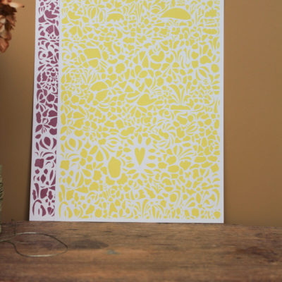 Sérigraphie Coeur éclatant - jaune