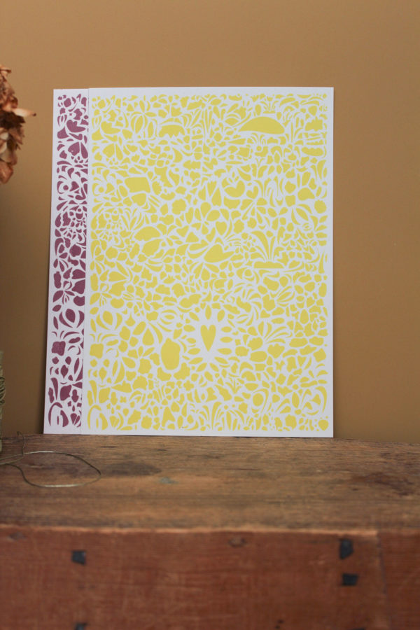 Sérigraphie Coeur éclatant - jaune