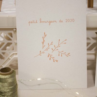 Sérigraphie A5 papier - Petit bourgeon de 2020 - rose orangé