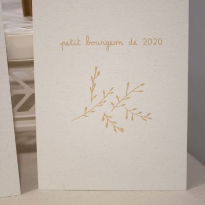 Sérigraphie A5 papier - Petit bourgeon de 2020 - beige
