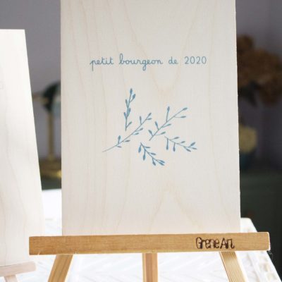 Sérigraphie A5 Petit bourgeon de 2020 - bleu
