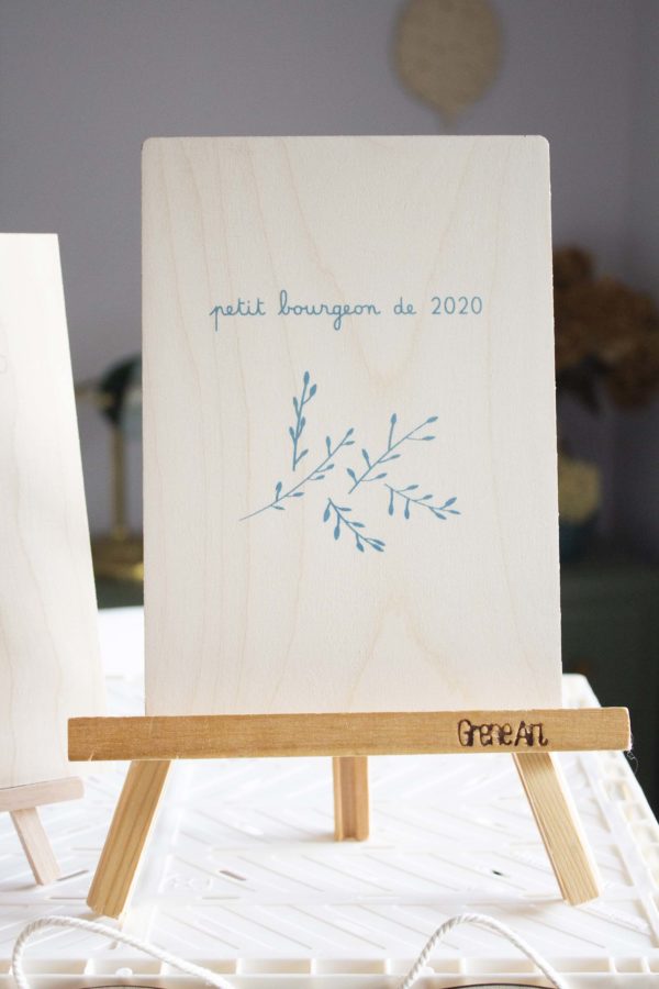 Sérigraphie A5 Petit bourgeon de 2020 - bleu