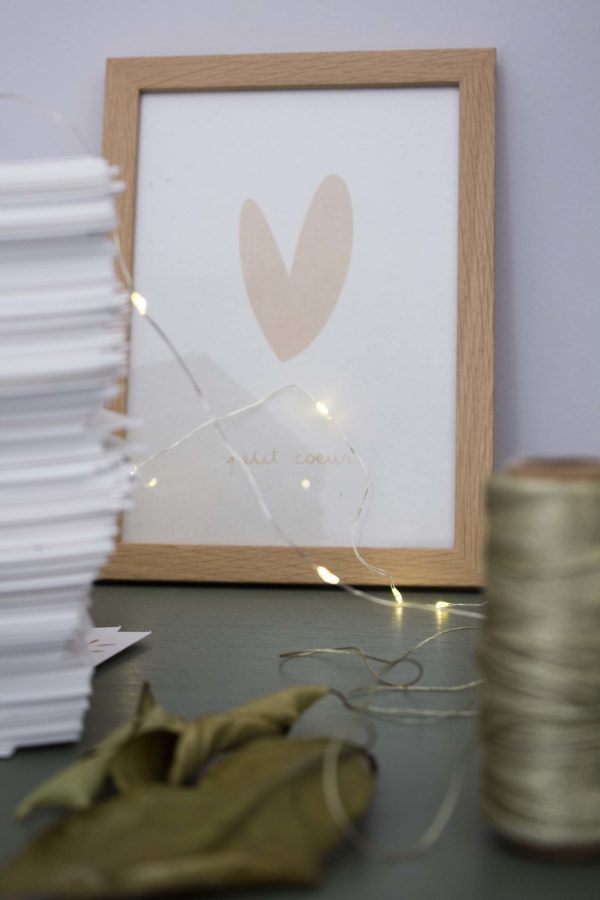 Sérigraphie A5 papier - Petit coeur - beige