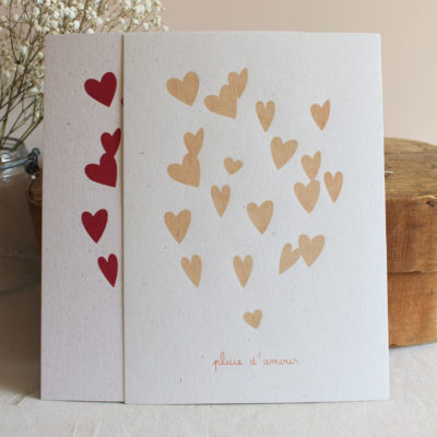 Sérigraphie pluie d'amour - beige