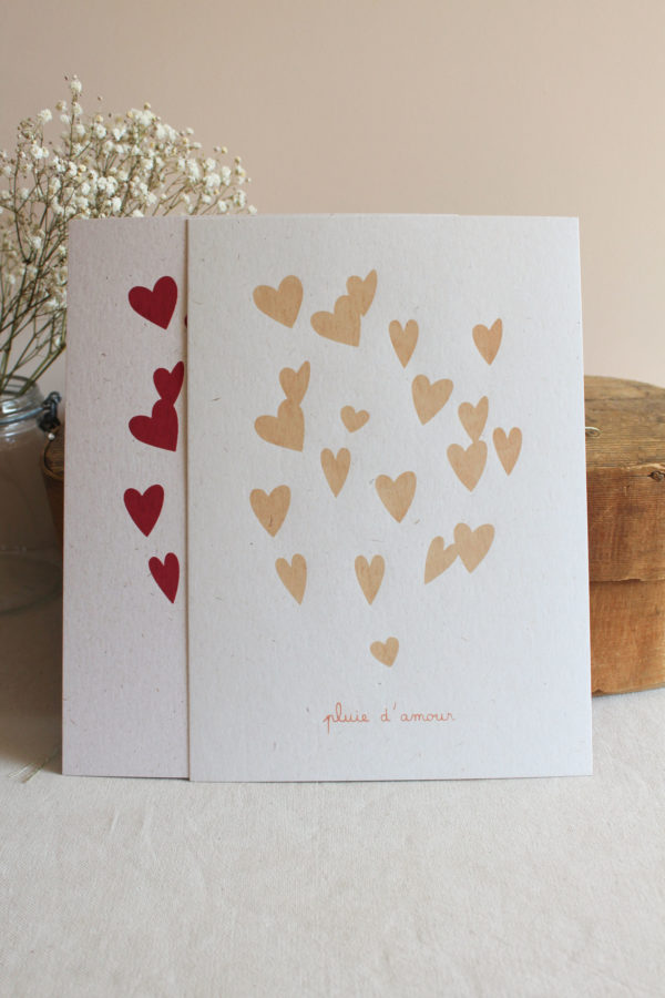 Sérigraphie pluie d'amour - beige