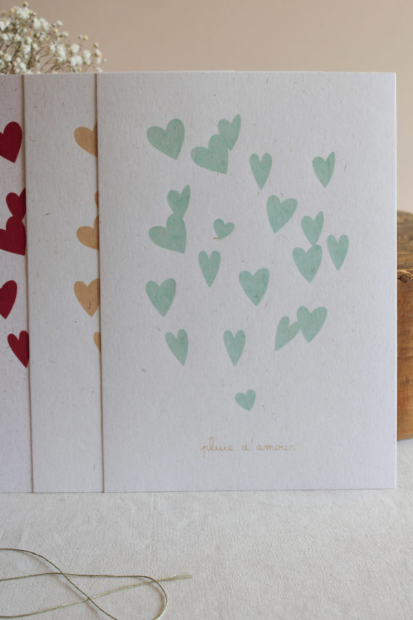 Sérigraphie pluie d'amour - vert d'eau