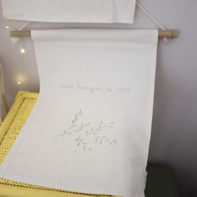 Affiche en tissu grand format - Petit bourgeon de 2020 - vert d'eau