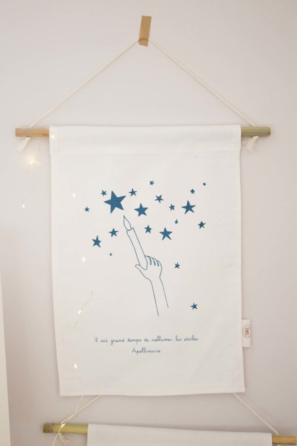 Affiche en tissu grand format - Rallumer les étoiles - bleu