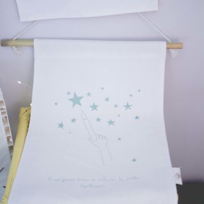 Affiche en tissu grand format - Rallumer les étoiles - vert d'eau