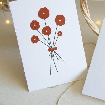Carte postale bouquet de fleurs - orange sanguine