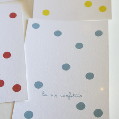 Carte postale la vie confettis - bleu