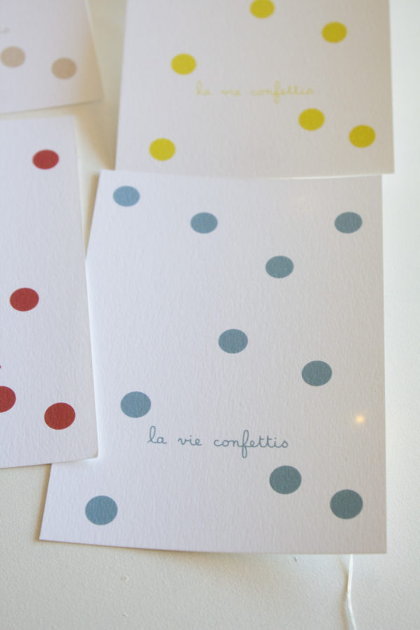 Carte postale la vie confettis - bleu