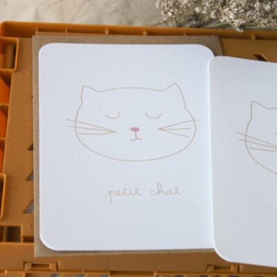 Carte postale petit chat rose