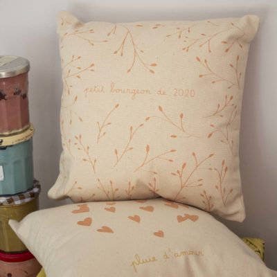 Coussin petit bourgeon de 2020 - rose orangé
