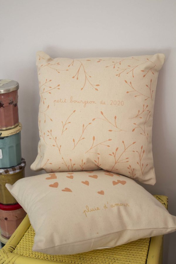 Coussin petit bourgeon de 2020 - rose orangé