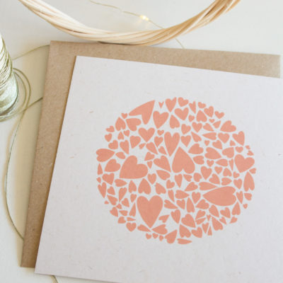 Carte Constellation rose orangé - 15 x 15 cm