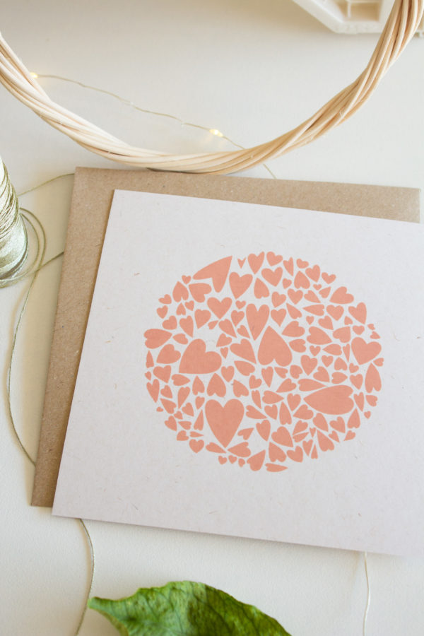 Carte Constellation rose orangé - 15 x 15 cm