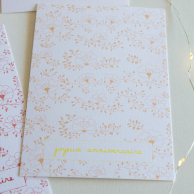Carte postale d'anniversaire - Beige rosé