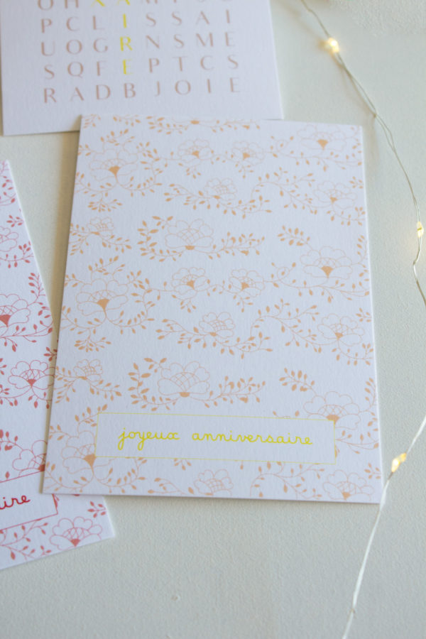 Carte postale d'anniversaire - Beige rosé