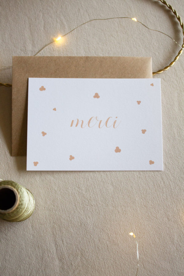 Carte postale merci - beige