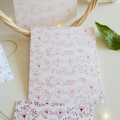 Carte postale motif Mathilde - rose