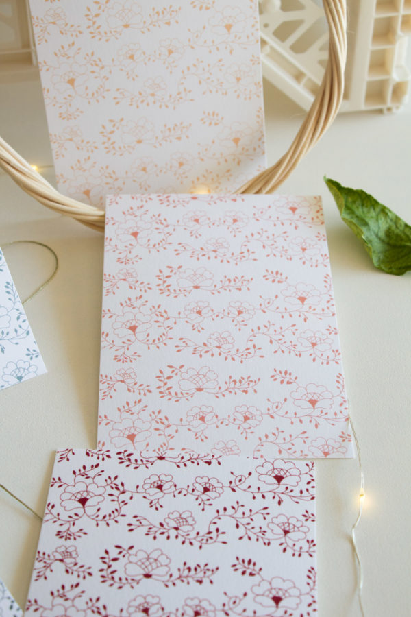Carte postale motif Mathilde - rose