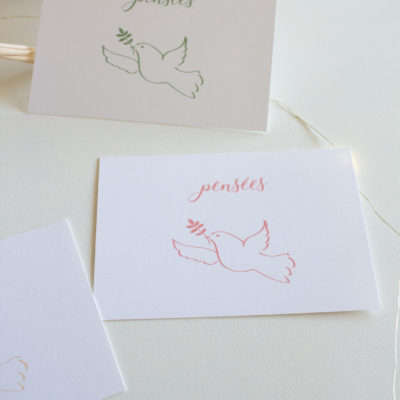 Carte postale pensées - rose