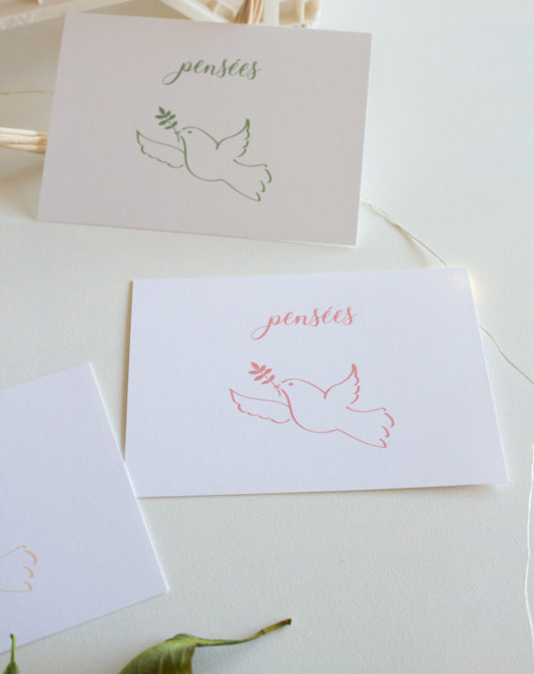 Carte postale pensées - rose