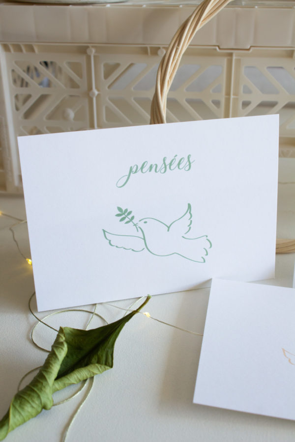 Carte postale pensées - vert