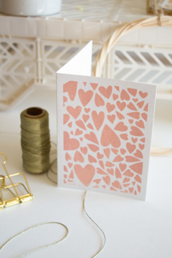 Carte constellation d'amour rose orangé - Format 10,5 x 15 cm à volet