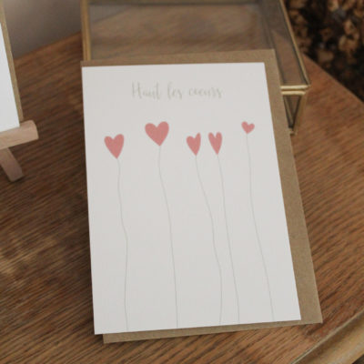 Carte postale haut les coeurs