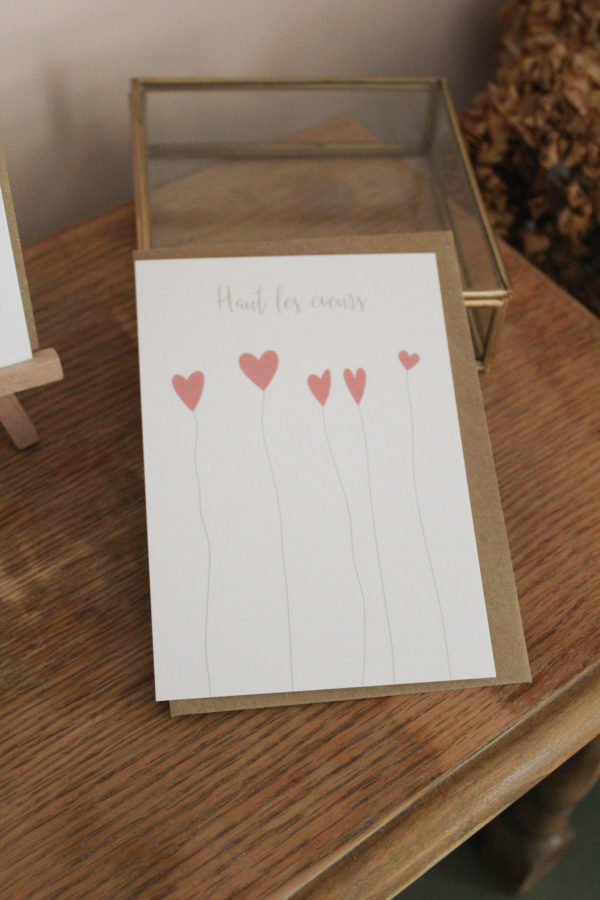 Carte postale haut les coeurs