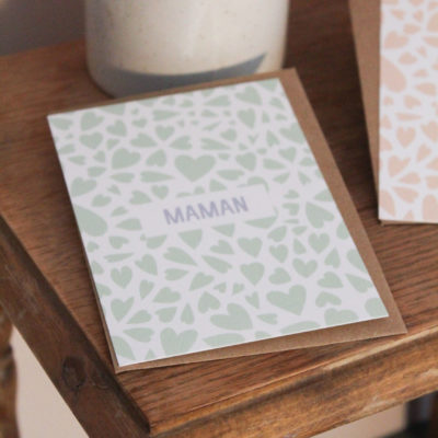 Carte postale maman - vert clair / bleu