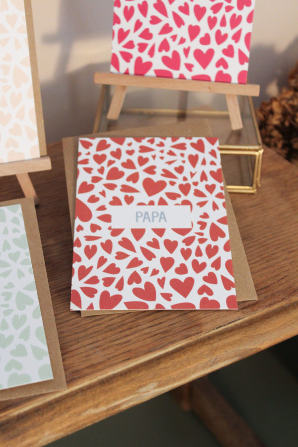 Carte postale papa - bleu & rouge