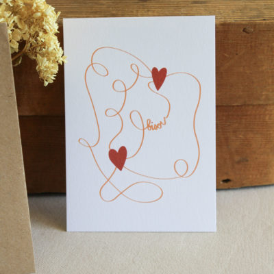 Carte postale bisou - orange