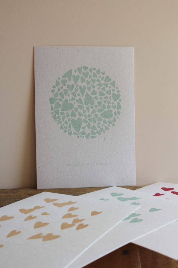 Sérigraphie Constellation d'amour - vert d'eau