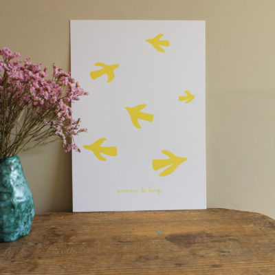 Sérigraphie Prendre le large - jaune