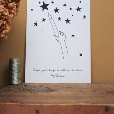 Sérigraphie Rallumer les étoiles - charbon